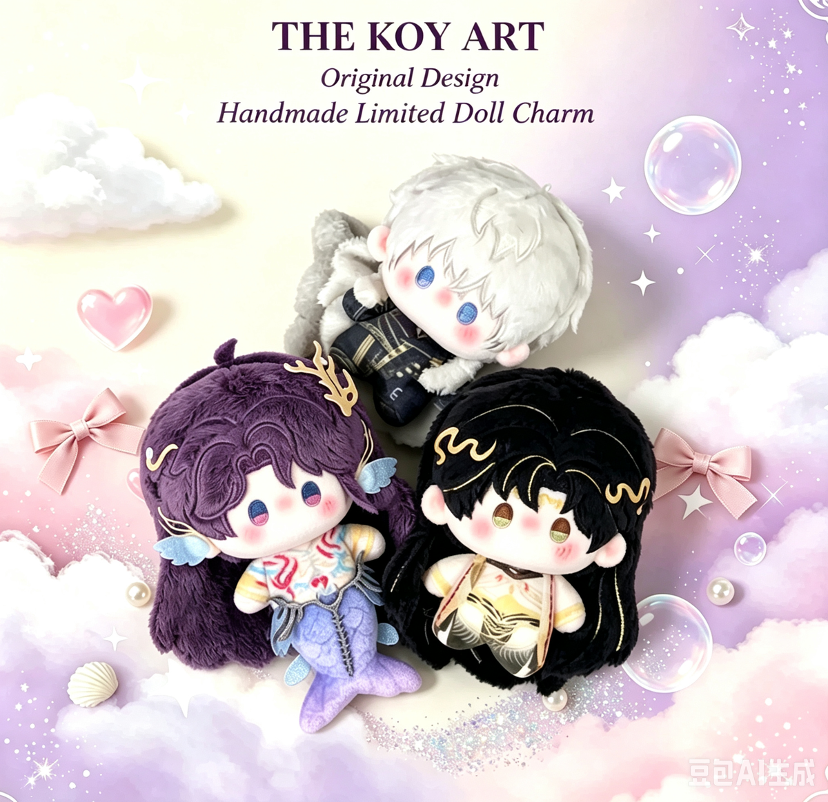 Handcrafted Original Design | THE KOY ART Cotton Doll Charm 10cm — Handmade Limited Edition (5 Styles)