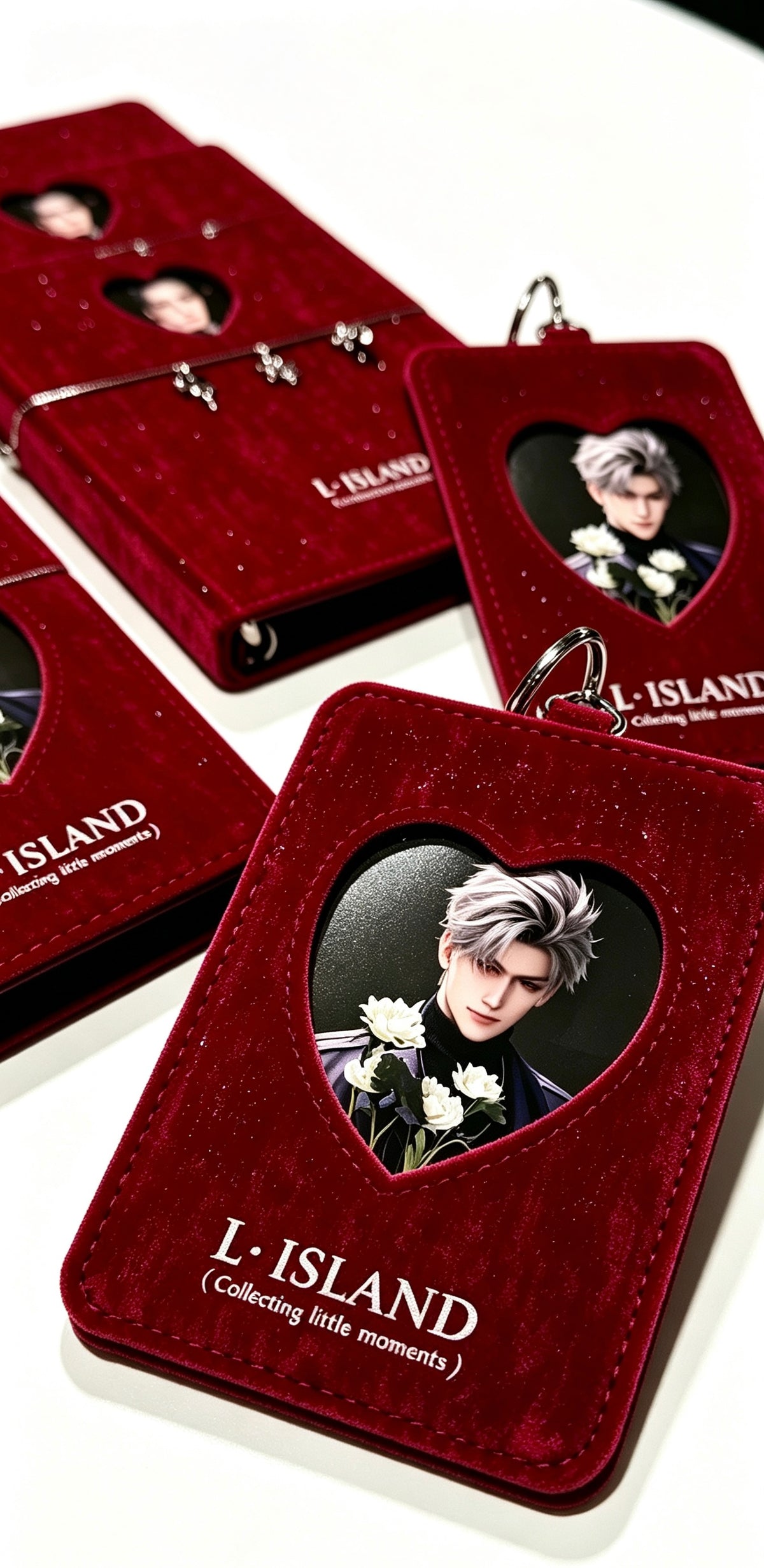 Heart Window Velvet Photo Card Holder Keychain — Artist Original Design | THE KOYI ART