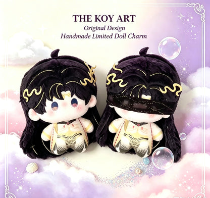 THE KOY ART Black Hair Gold Twin Cotton Doll Charm 10cm