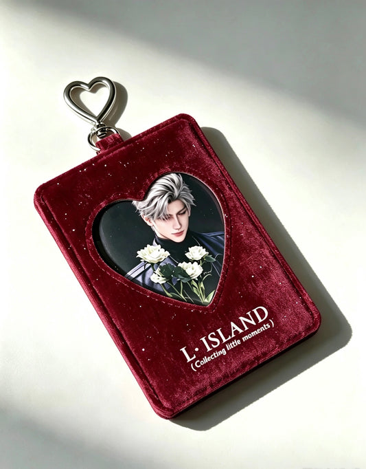 Heart Window Velvet Photo Card Holder Keychain — Artist Original Design | THE KOYI ART