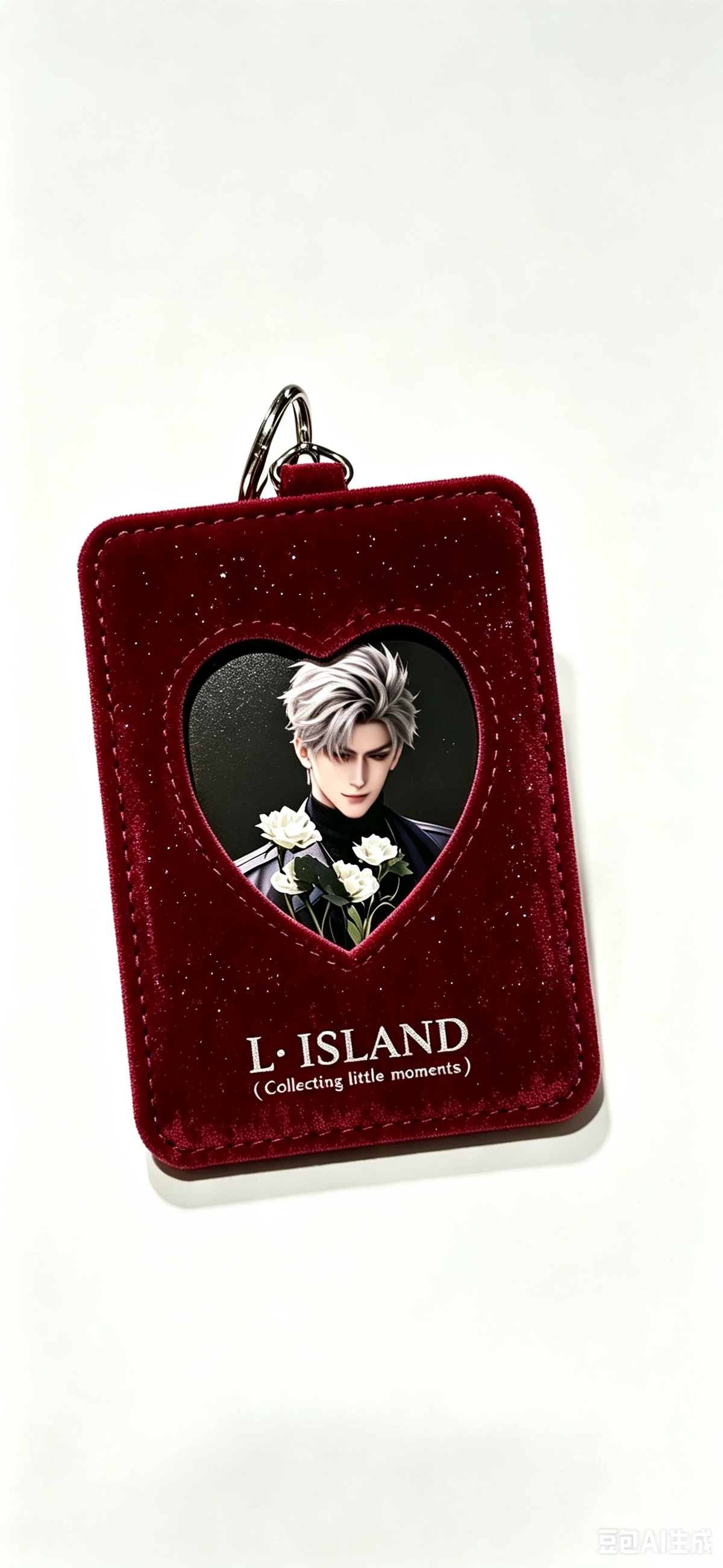 Heart Window Velvet Photo Card Holder Keychain — Artist Original Design | THE KOYI ART