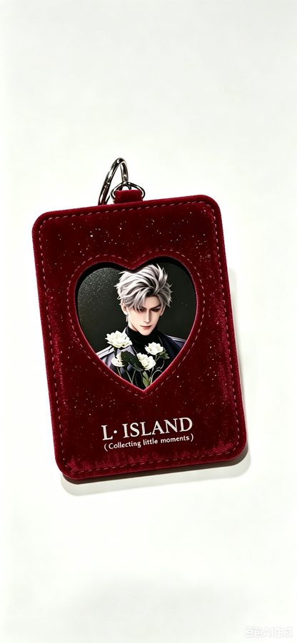 Heart Window Velvet Photo Card Holder Keychain — Artist Original Design | THE KOYI ART