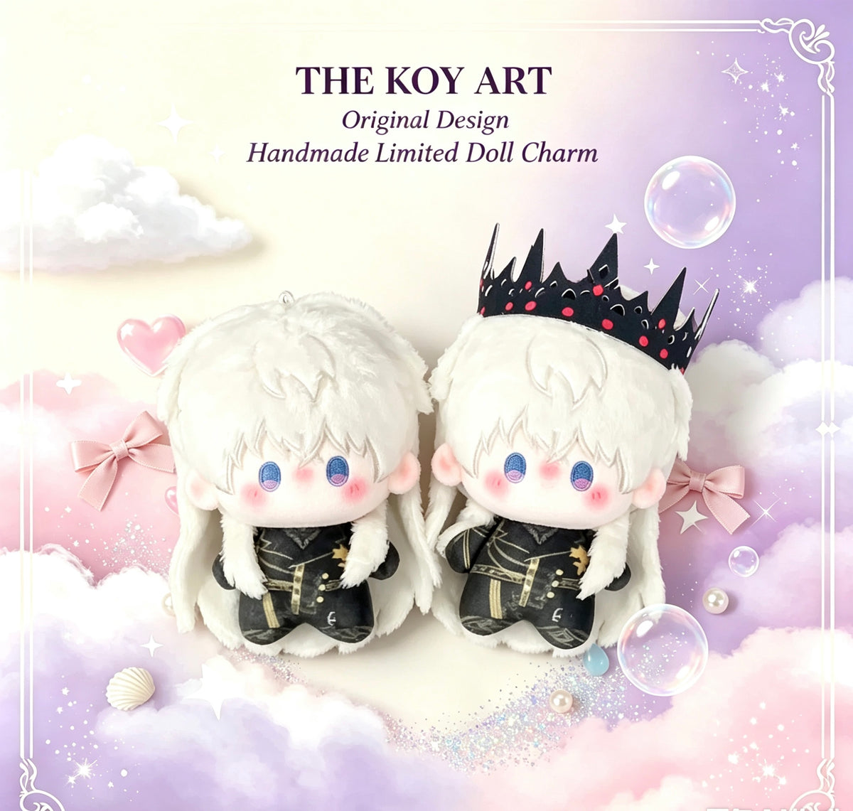 THE KOY ART White Knight Twin Cotton Doll Charm 10cm